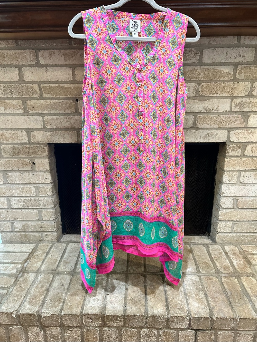 ivy jane Pink Multi-Color Printed Top EUC